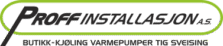 Proff Installasjon logo, experts in HVAC, cooling, air conditioning, and electricity based in Bergen, Norway.